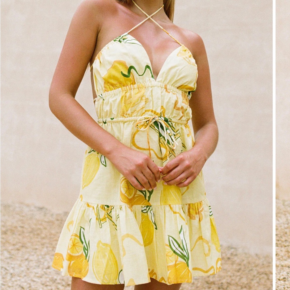 Sabo Skirt Yellow Lemon Print Dress